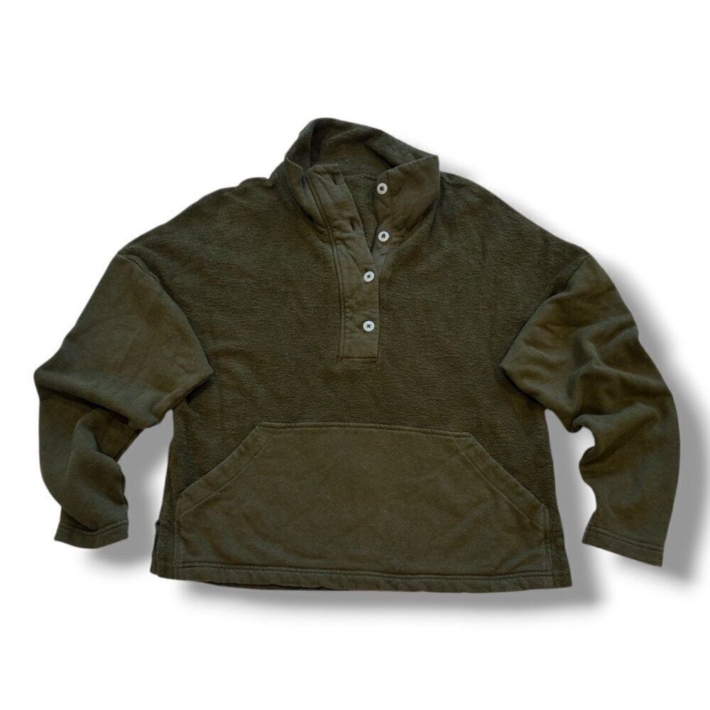 REI Co‑op Wallace Lake Fleece Pullover  Hemp/Organic Cotton Mock-Neck Henley XS